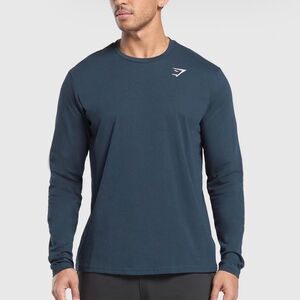 Gymshark Crest Long Sleeve T-Shirt Navy Small NWT IN PACKAGE